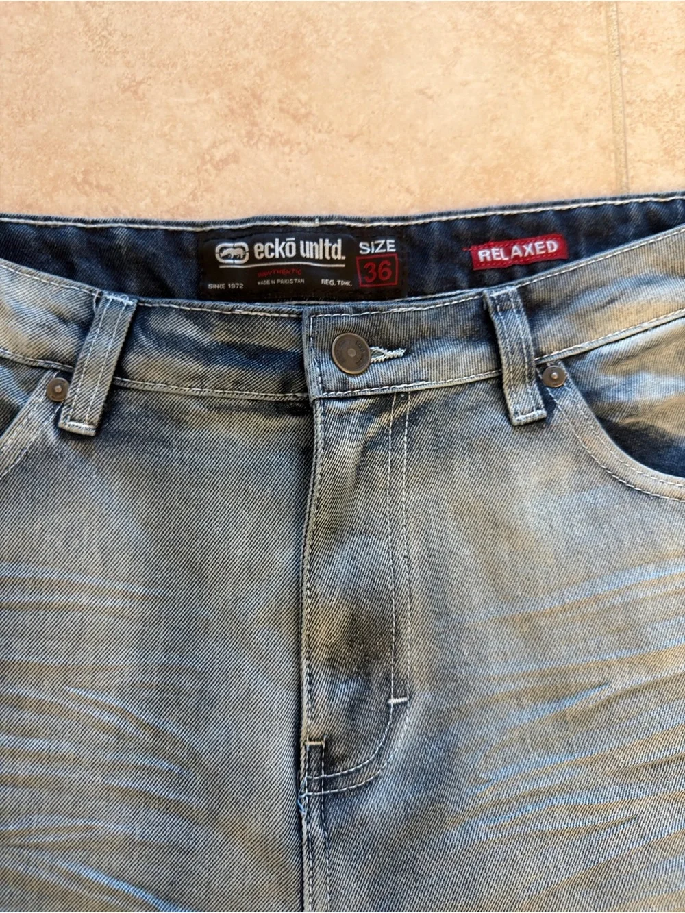 Ecko Unlimited Light Blue Denim Jean Shorts